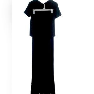 Sexy Black Dress w/ Long Slit (Shorts Included)